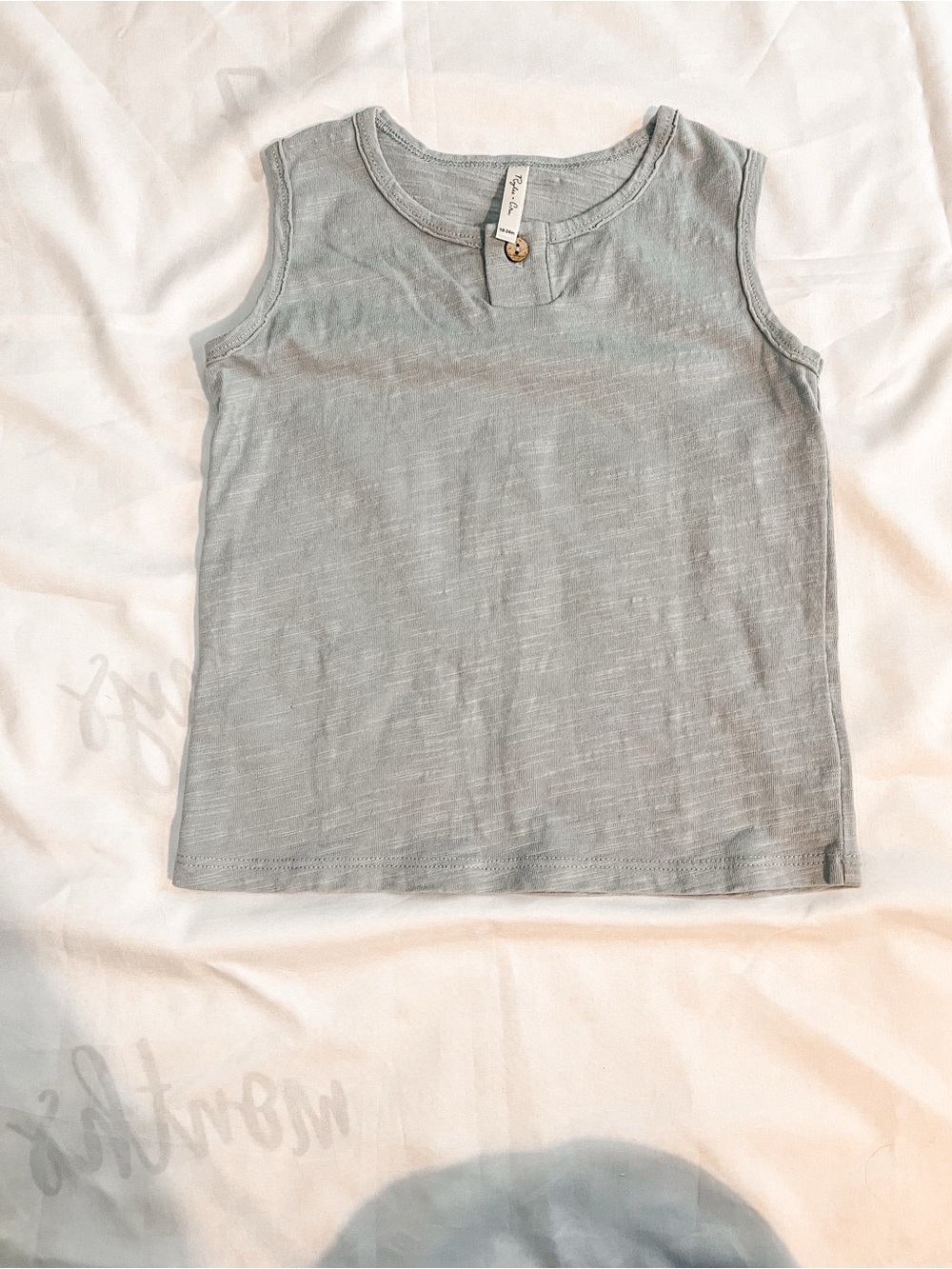 Rylee + Cru Collective Jersey Button Tank Sleeveless Blue Size 18-24 Months